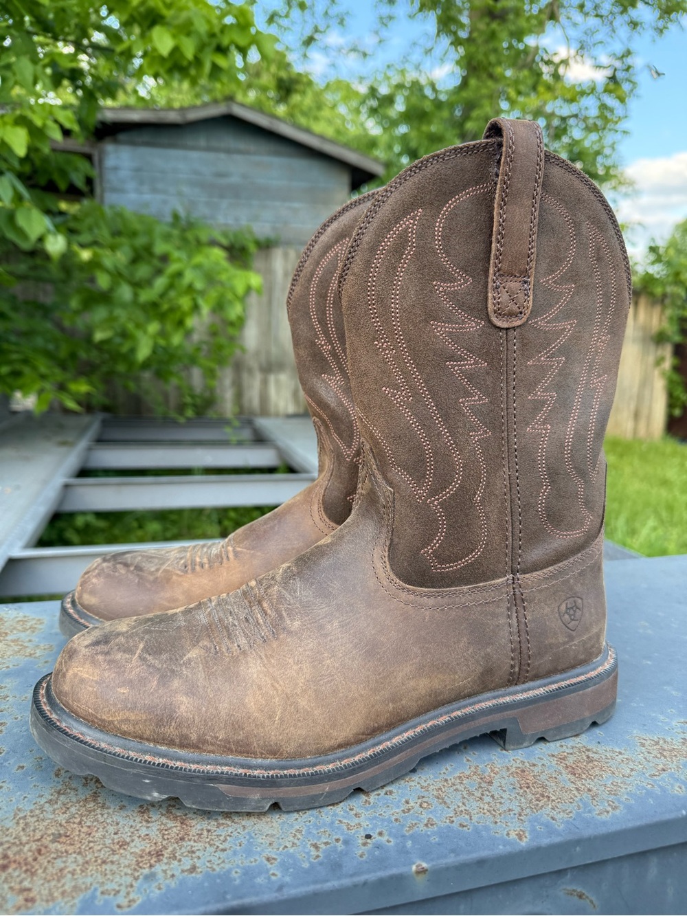 ARIAT Work Steel Toe Leather Boots Cowboy 9.5EE WIDE